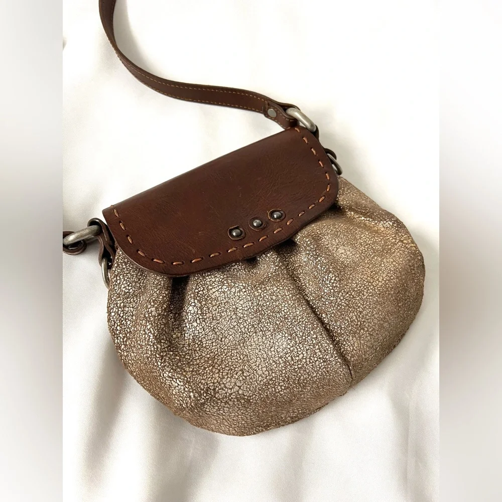 Vintage Brown and Gold Vin Baker Women's Bag Genuine Leather - Picture 2 of 3